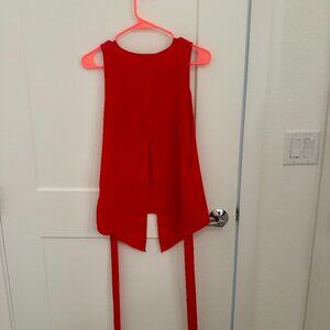 Express red backless tank
